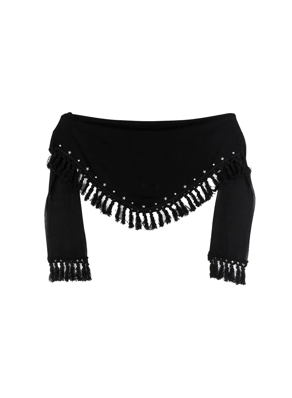 Western Fringe Scarf Strapless Top CS511