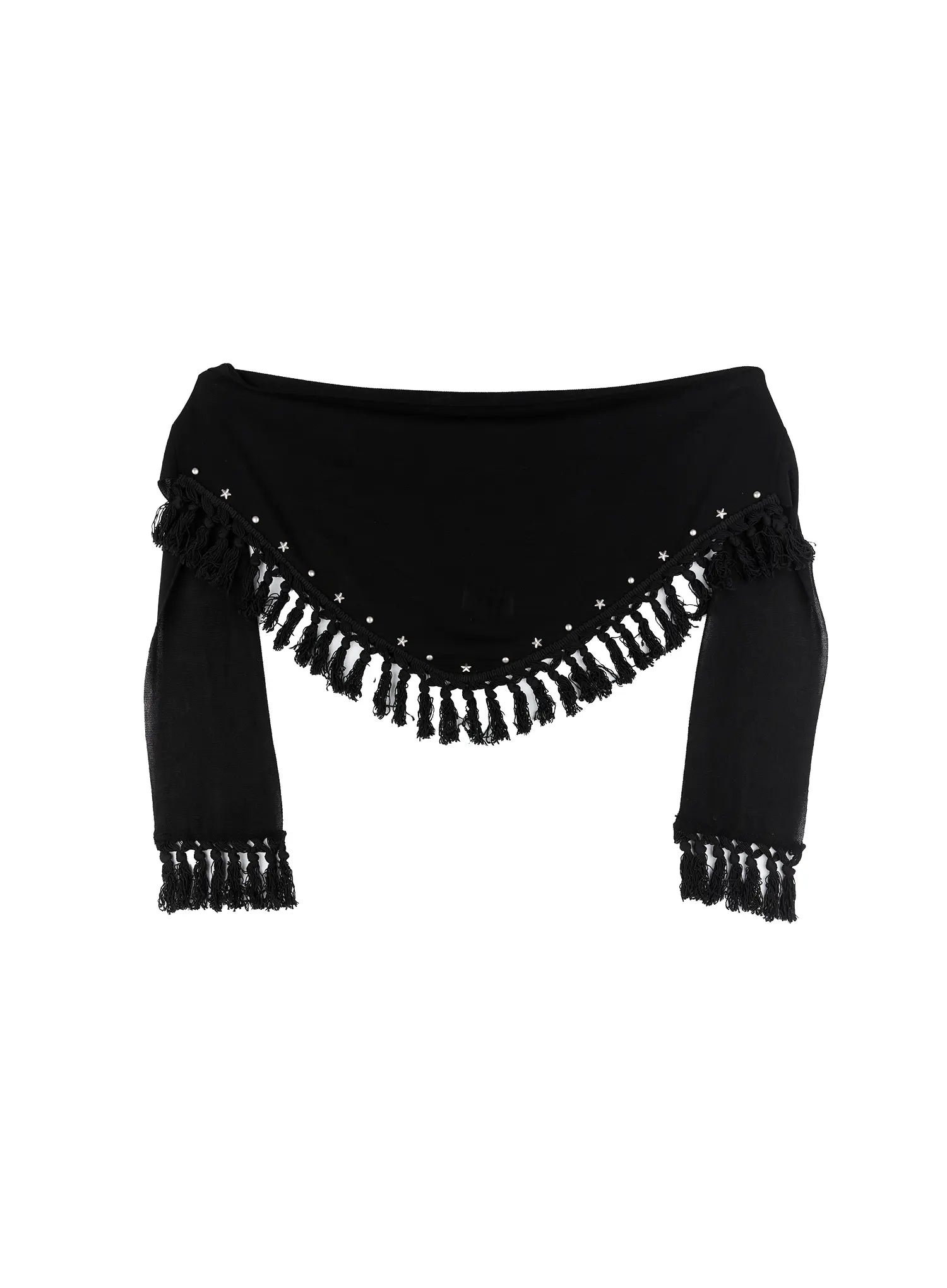 Western Fringe Scarf Strapless Top CS511