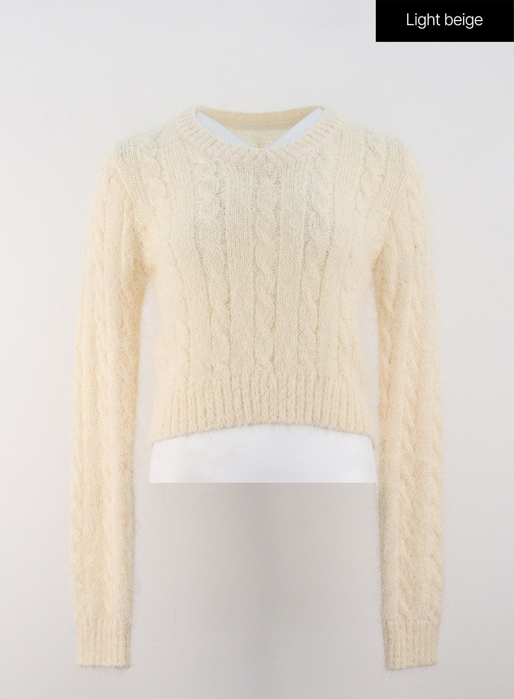 Cable Knit V-Neck Sweater OG315