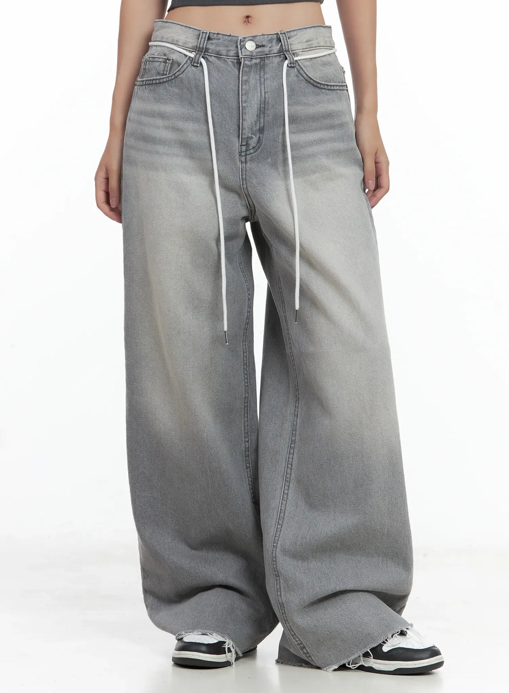 Saerom Washed Wide-Leg Denim Jeans CL509