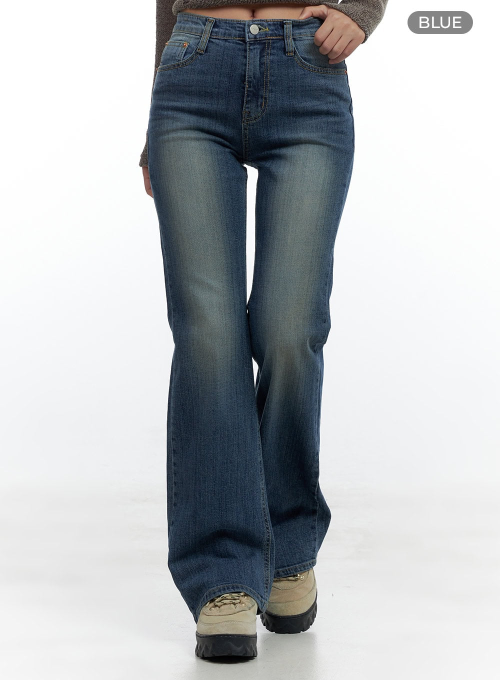 Kara Sleek Fit Washed Bootcut Cotton Jeans CS425
