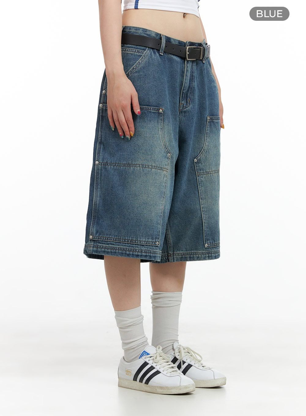 Stud Washed Baggy Jorts (UNISEX) CG408