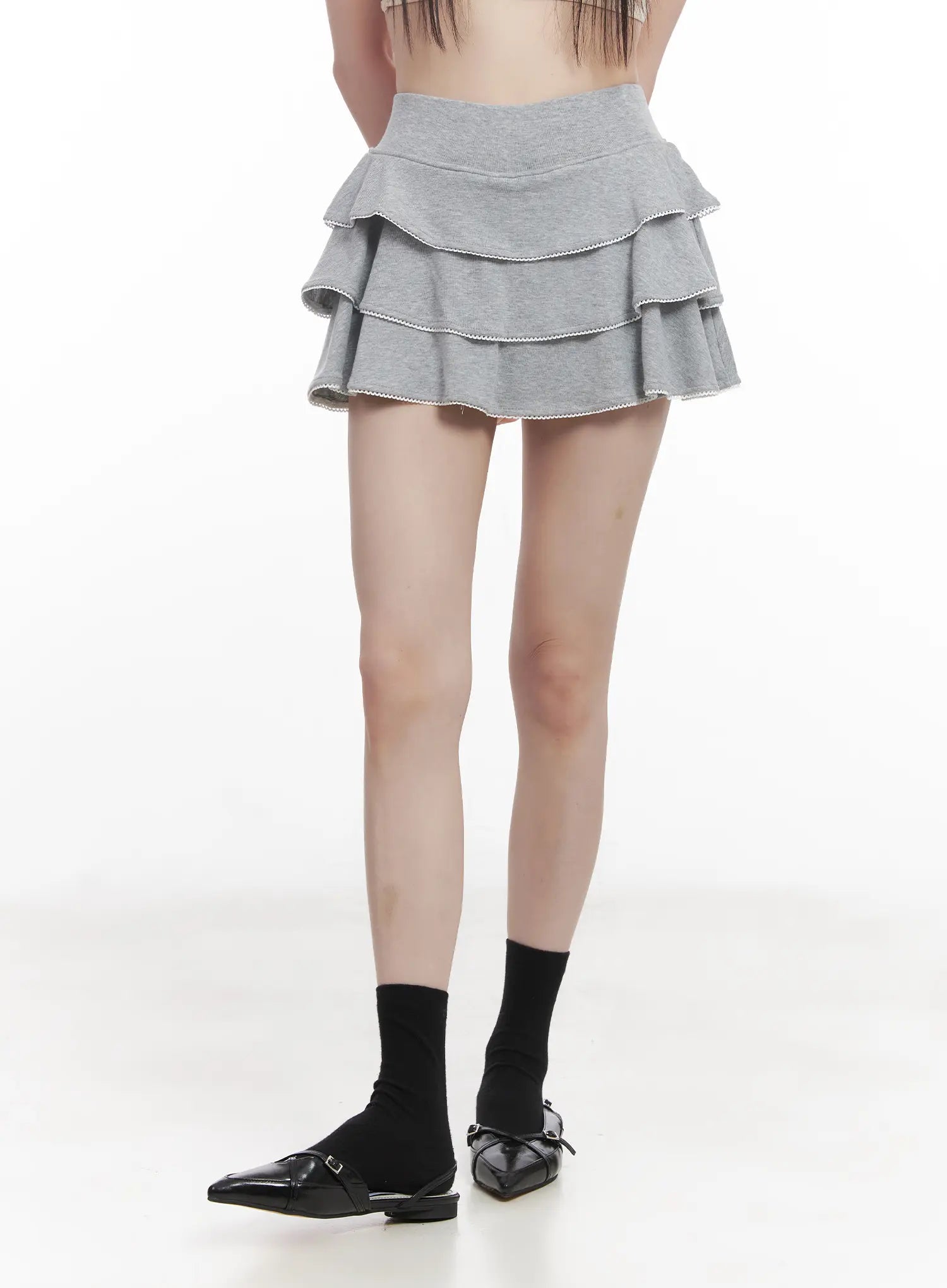 Lace Ruffle Mini Skirt CU518