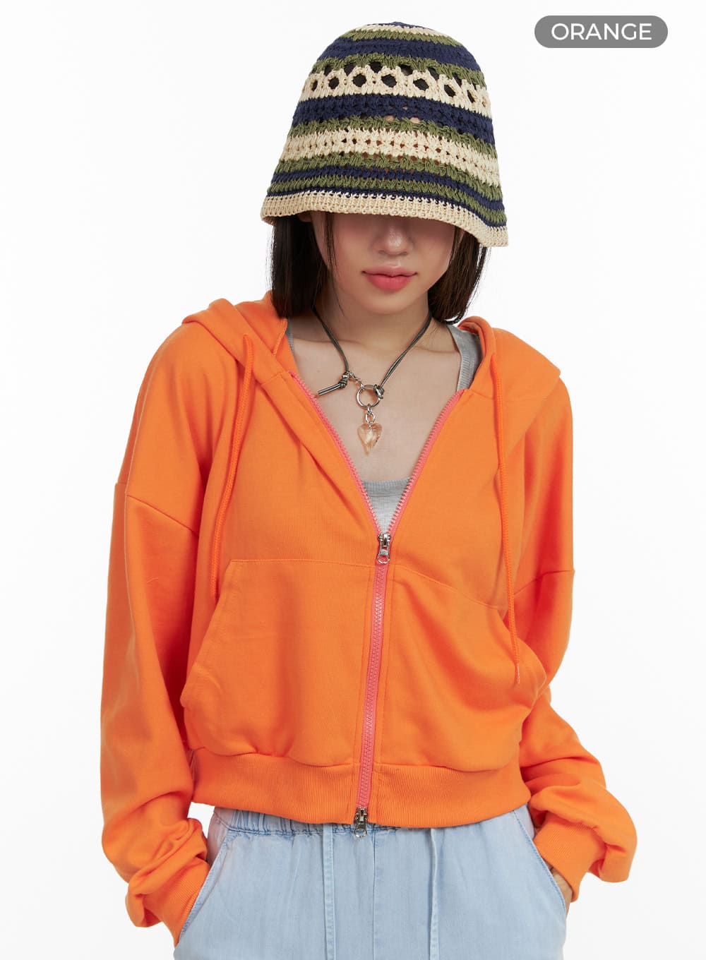Crop Zip-Up Hoodie OL408
