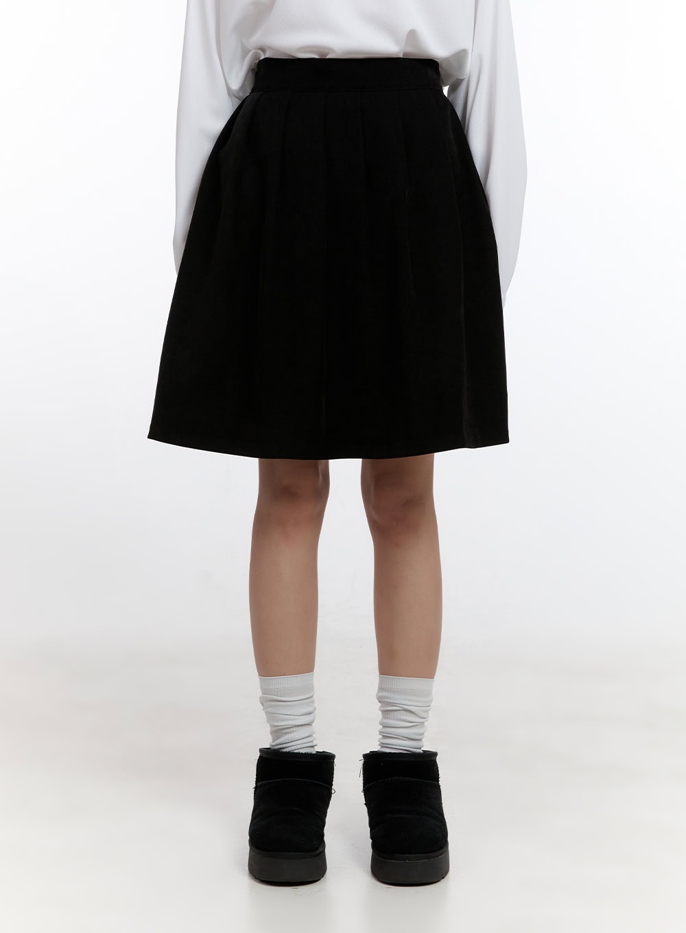 Solid Suede Midi Skirt CN421