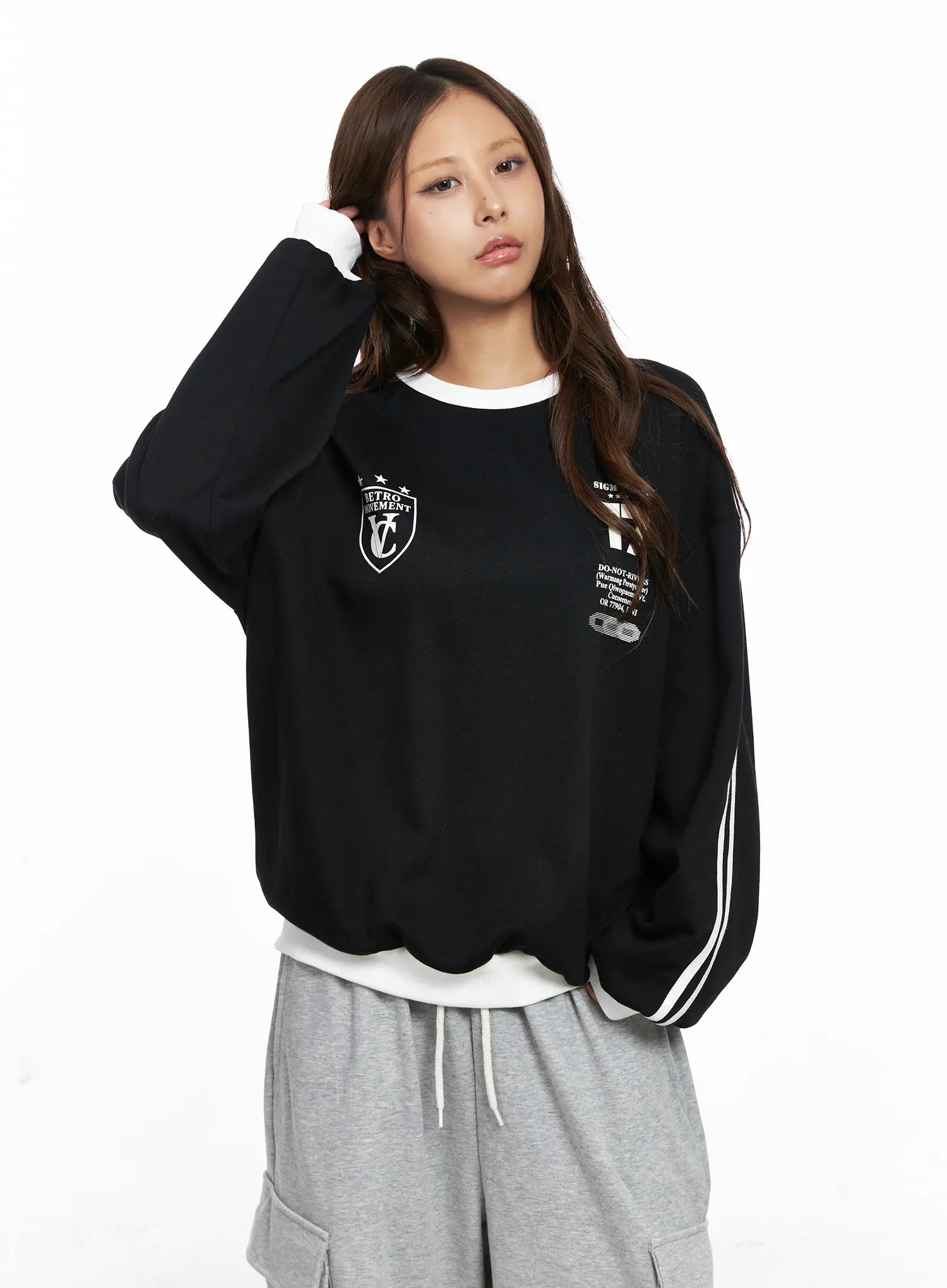 Oversized Contrast Sweatshirt CO513