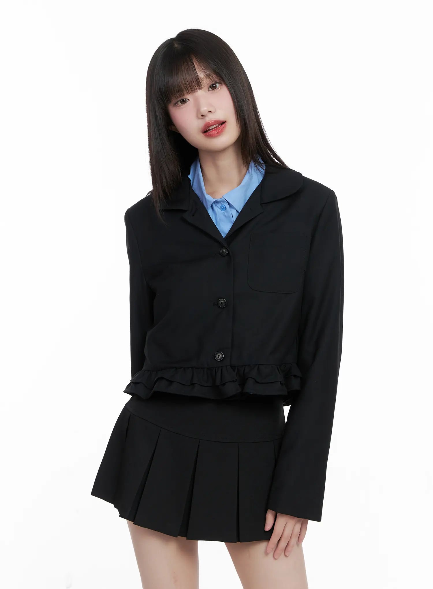 Frilly Cropped Blazer CG518