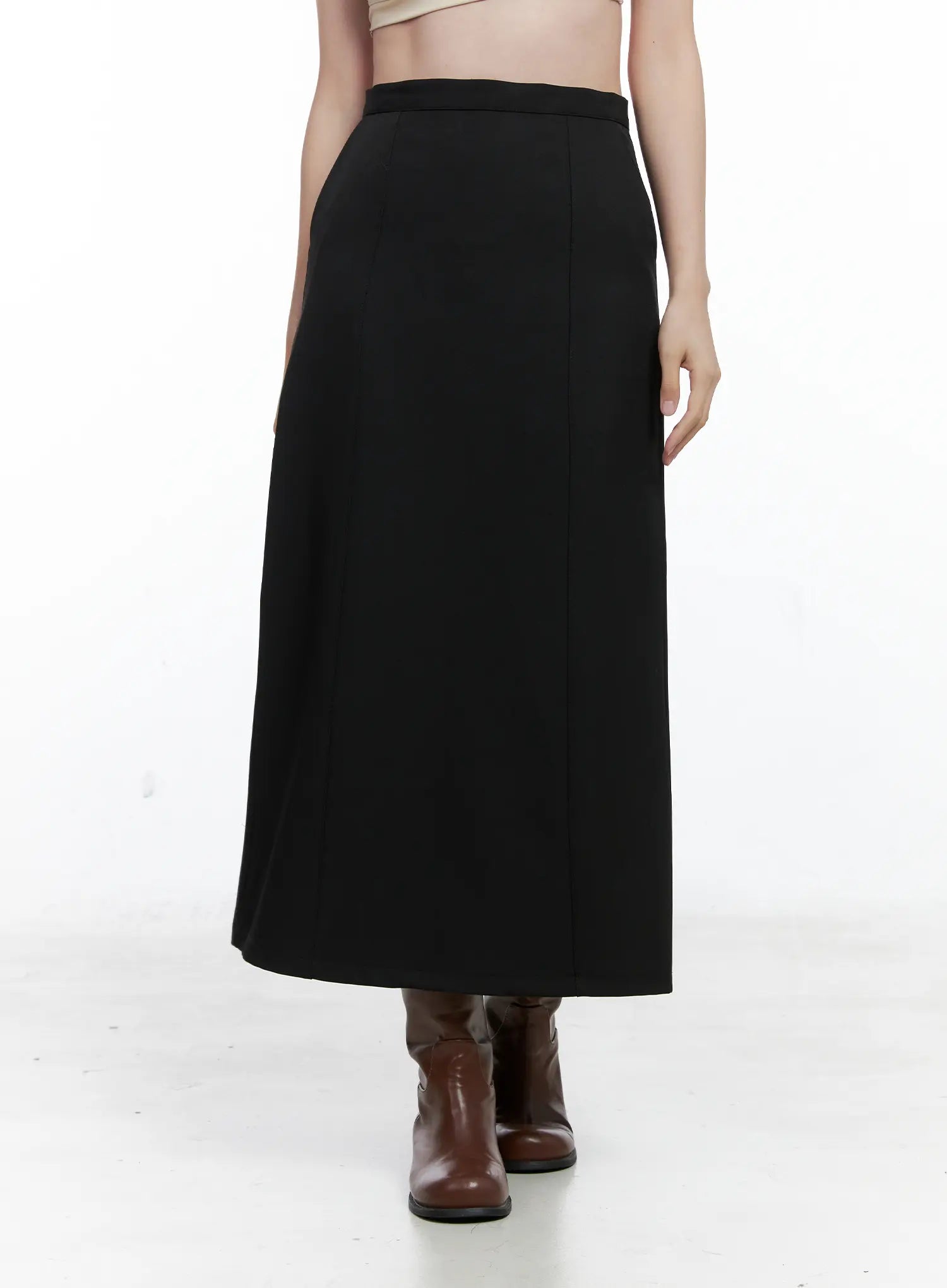 Elegant High-Slit Midi Skirt CO506