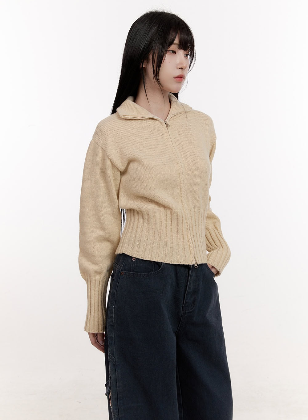 Cozy Zip-Up Sweater Cardigan CJ531