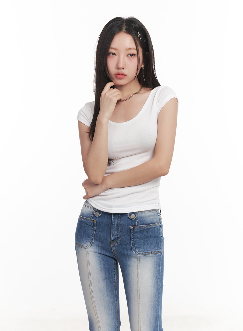 Essential Slim U-Neck Crop Top CA530