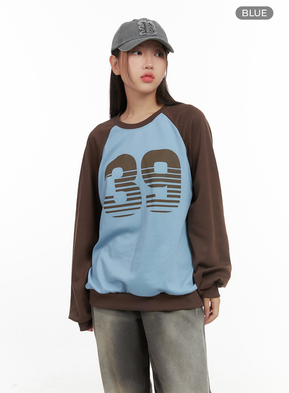 Graphic Raglan Cotton Sweatshirt CS404