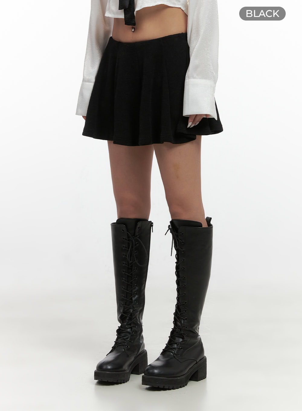 Chic Flared Polyester Mini Skirt CS425