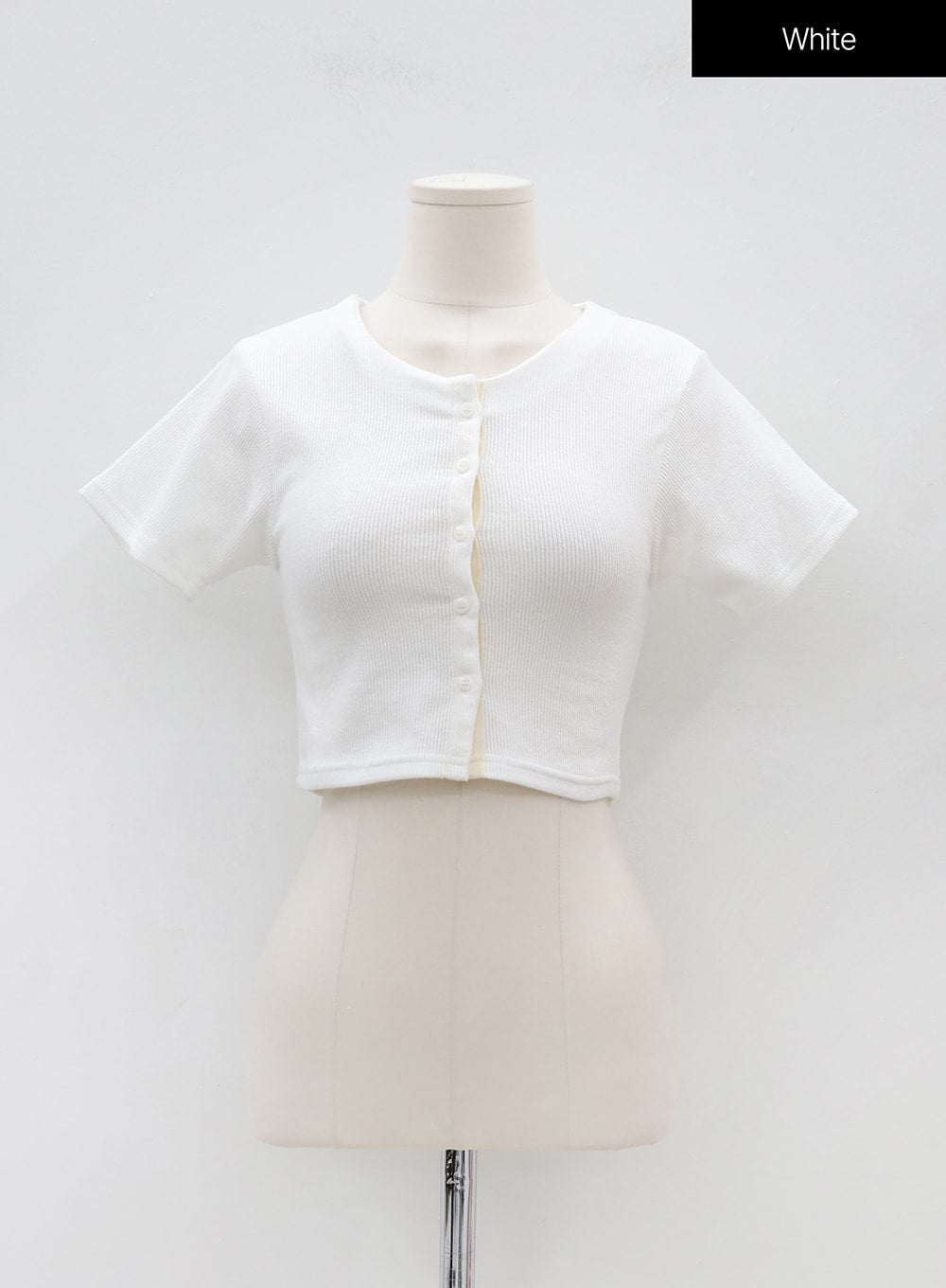 Basic Round Neck Cropped Cardigan OU1