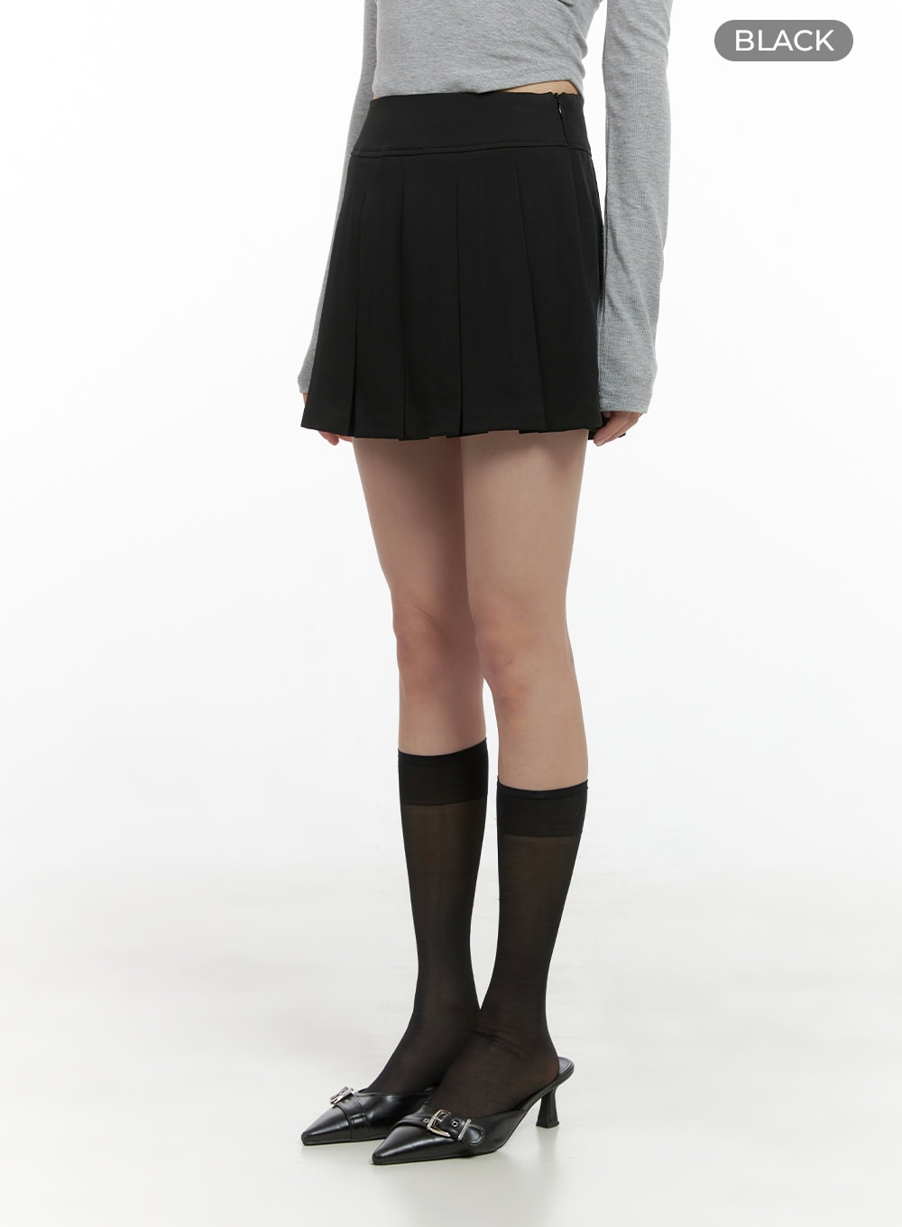 Chic Pleat Detail Mini Skirt CS412