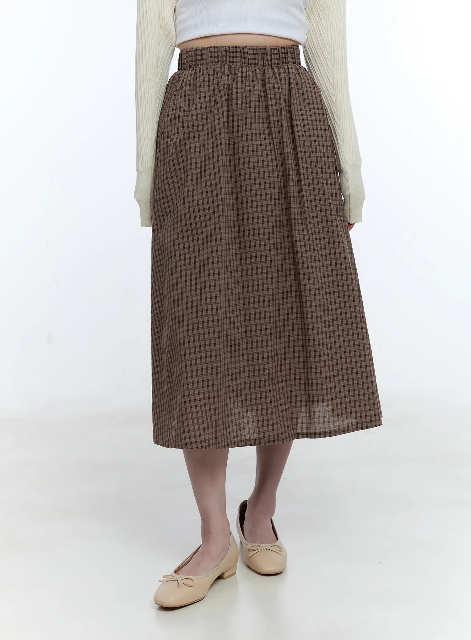 Vintage Gingham Midi Skirt CG514
