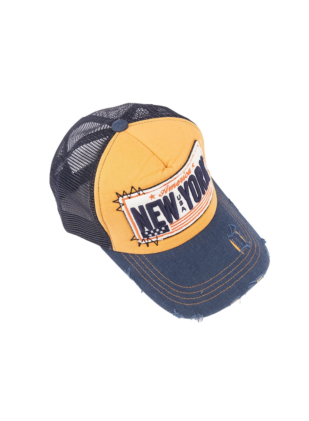 Patched Destroyed Denim Cap CM503