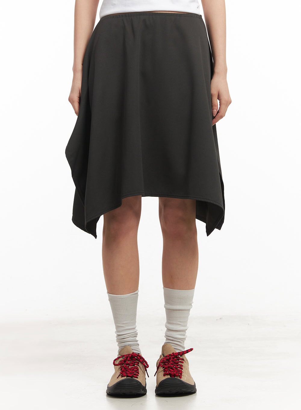 Asymmetric Flared Midi Skirt CM504