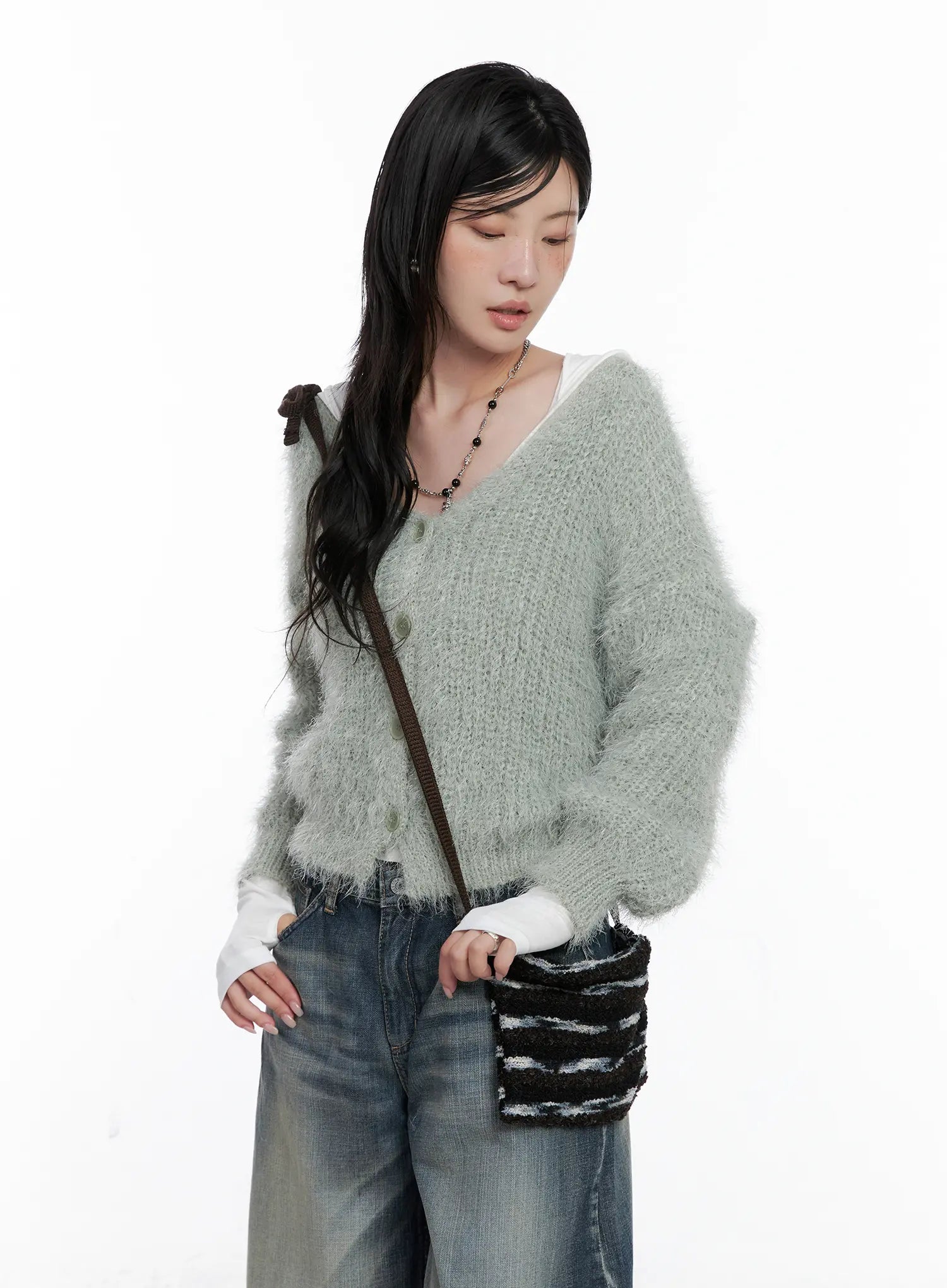 Fuzzy Knit Cardigan CS526