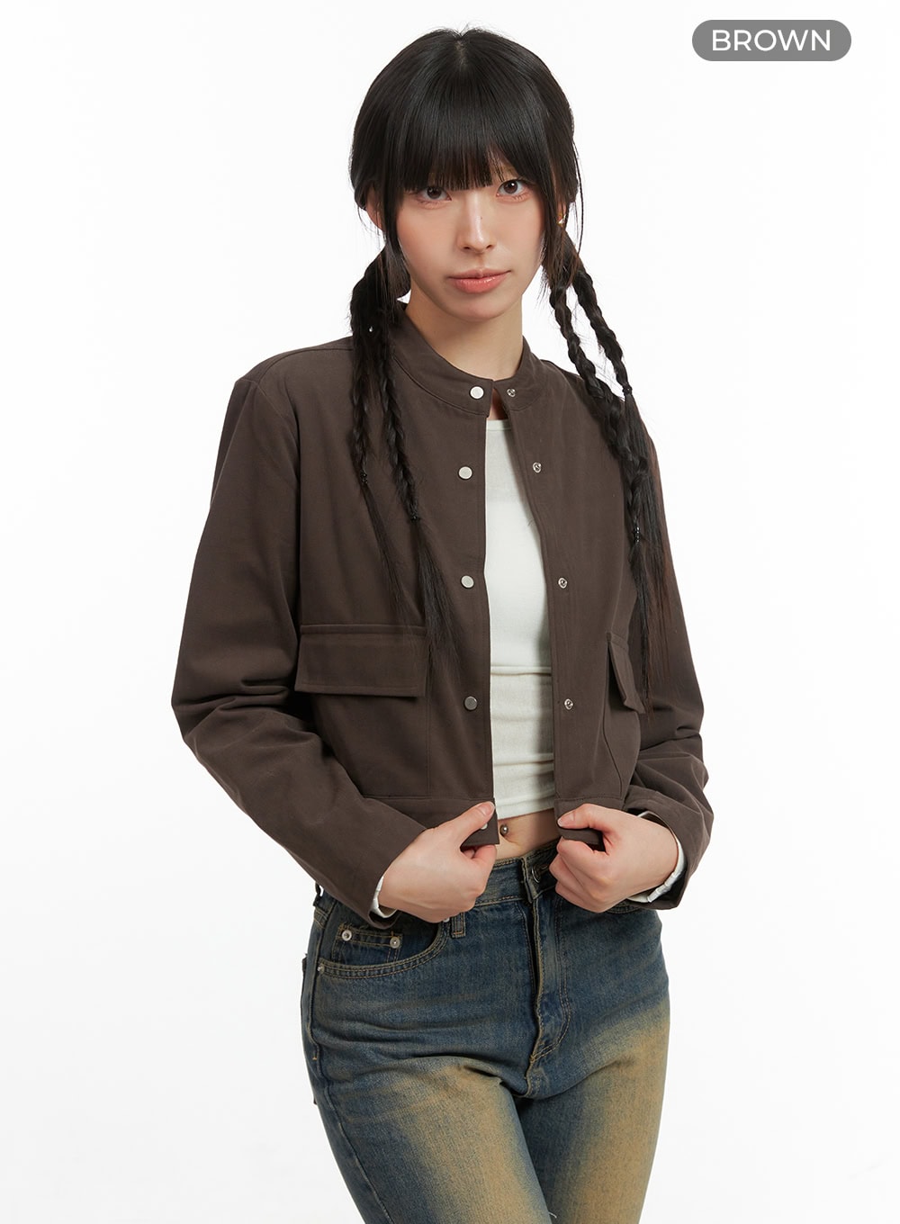 Solid Suede Crop Jacket CG419