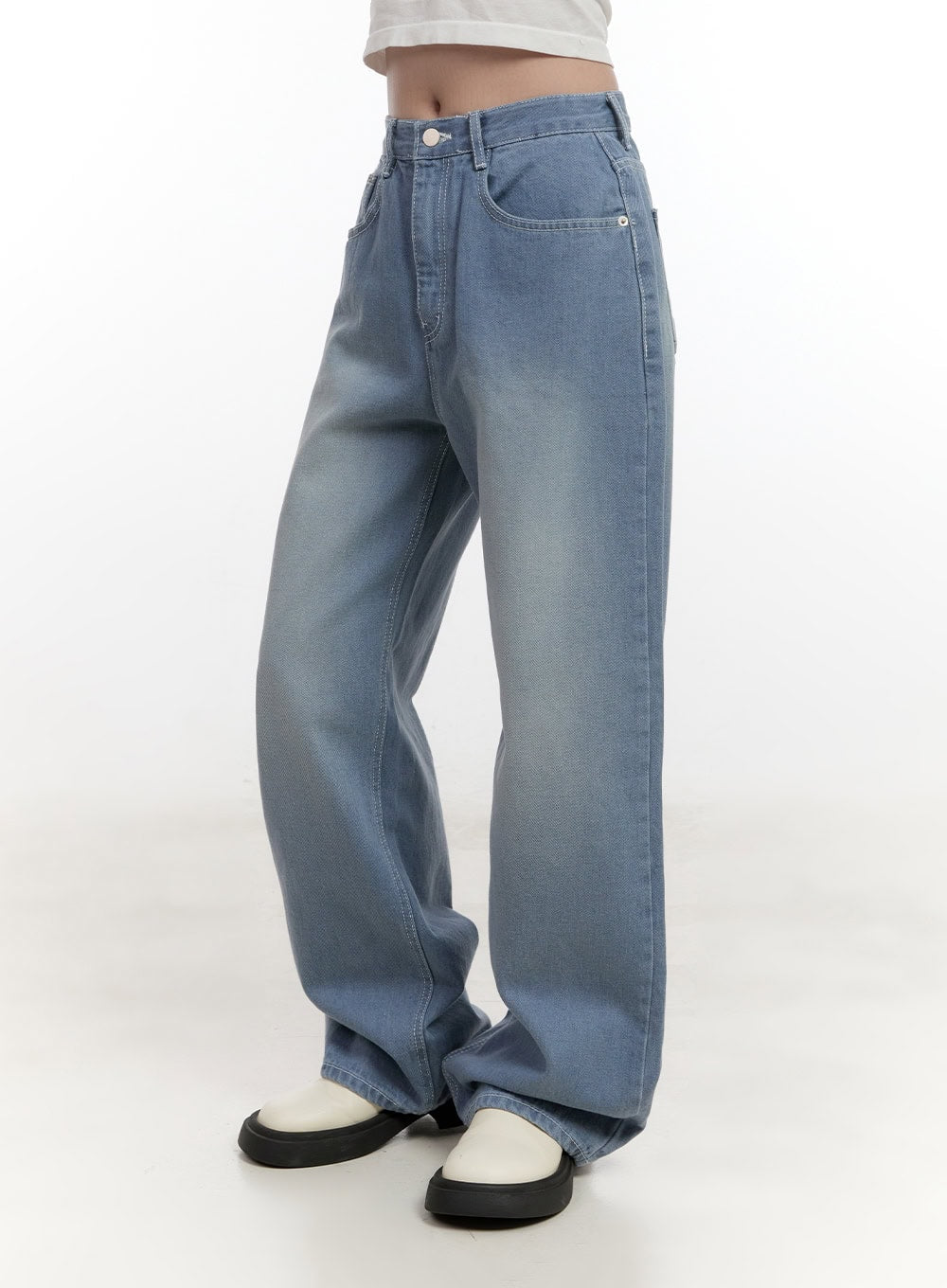 Zoey Washed Wide-Leg Jeans CF528