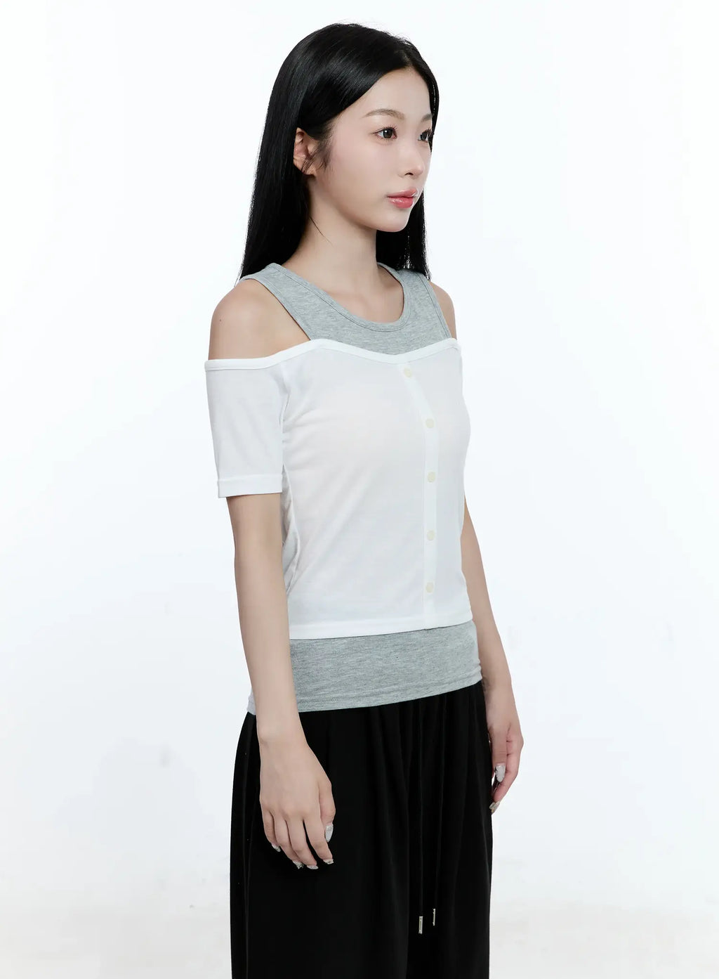 Layered Off-Shoulder Top CG513