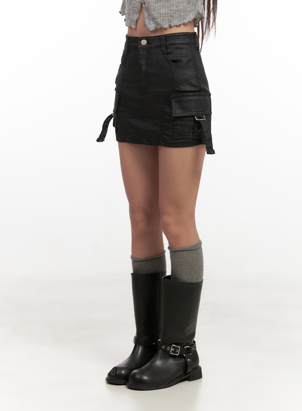 Flirty Eco-Leather Mini Skirt CN428