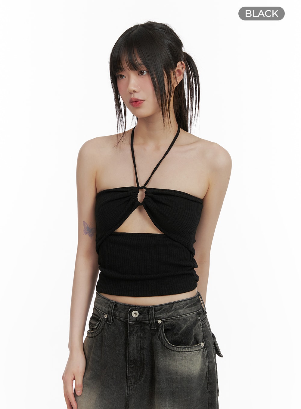 Cut Out Halter Top CA418