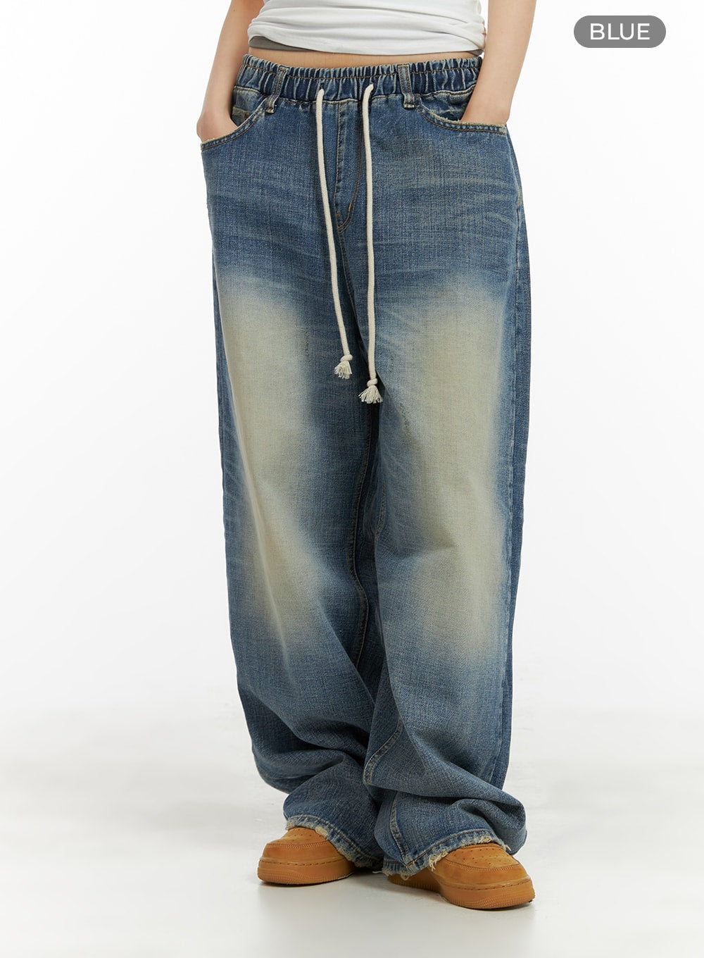Vintage Drawstring Wide Fit Jeans CA418