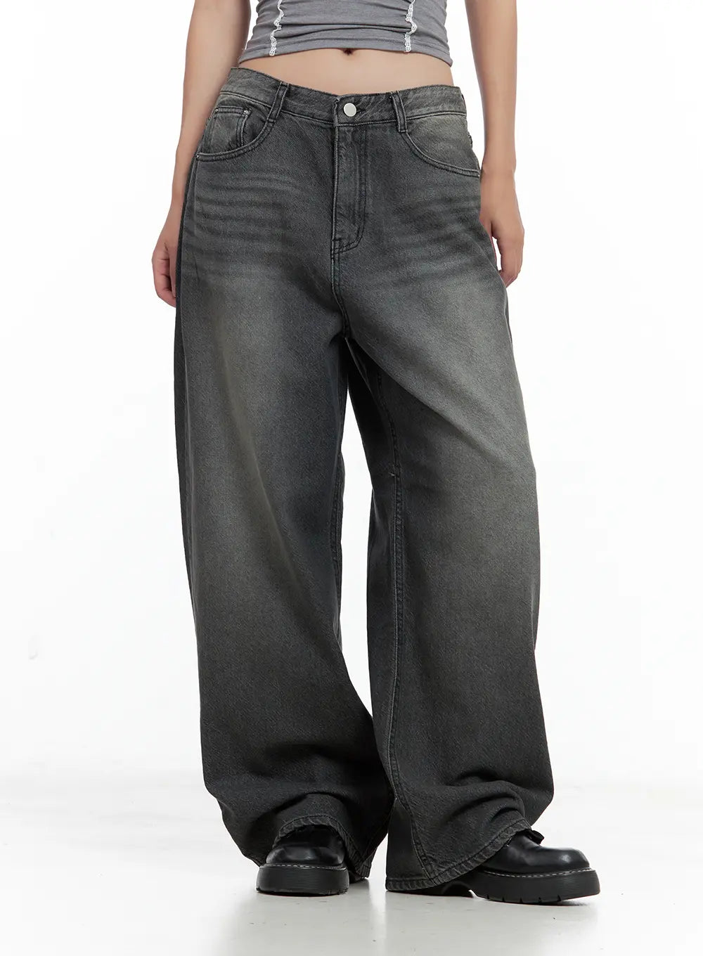 Kumi Washed Wide-Leg Summer Denim Jeans CL508