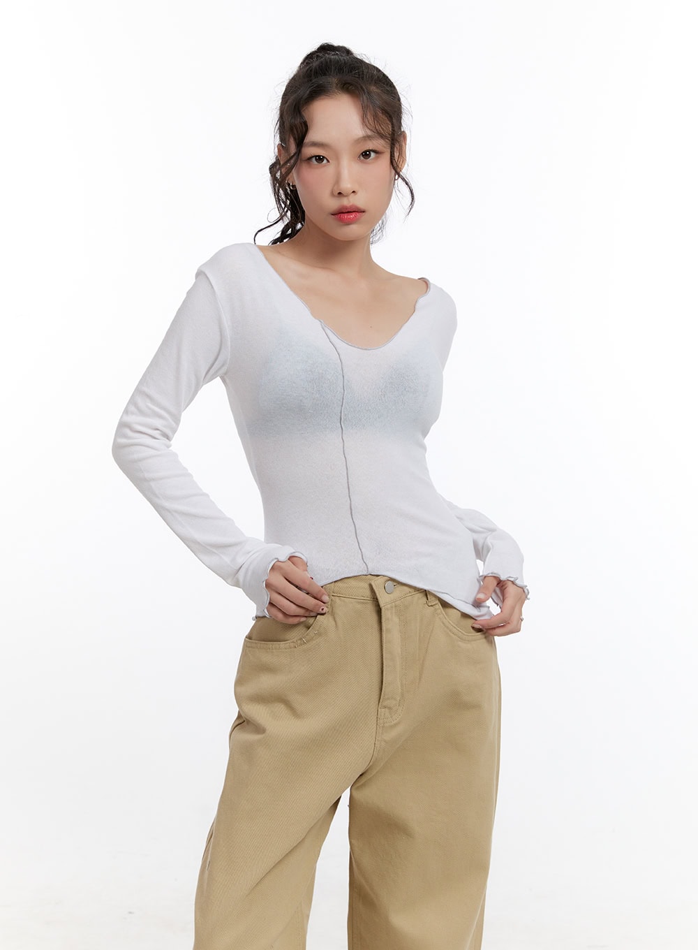 Asymmetric Slim-Fit Blouse CN421