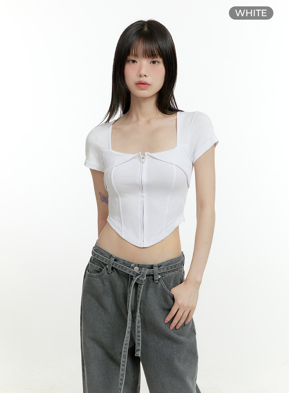 Square Neck Rayon Crop Top CG402