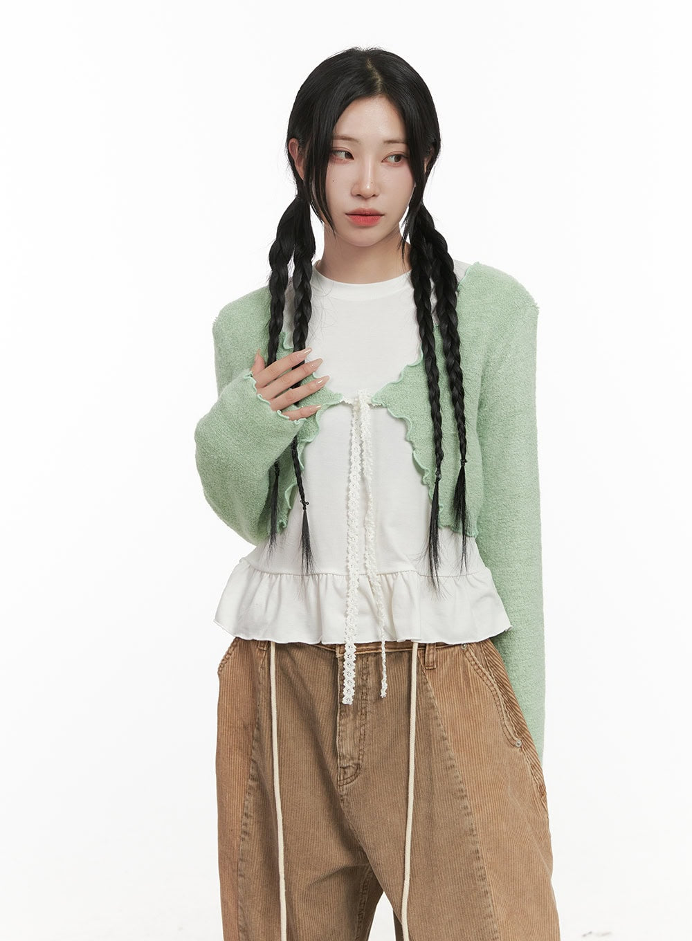 Frill Chic Crop Cardigan CD404