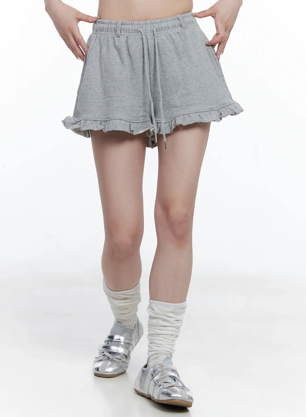 Ruffle Hem Sweat Shorts CS501
