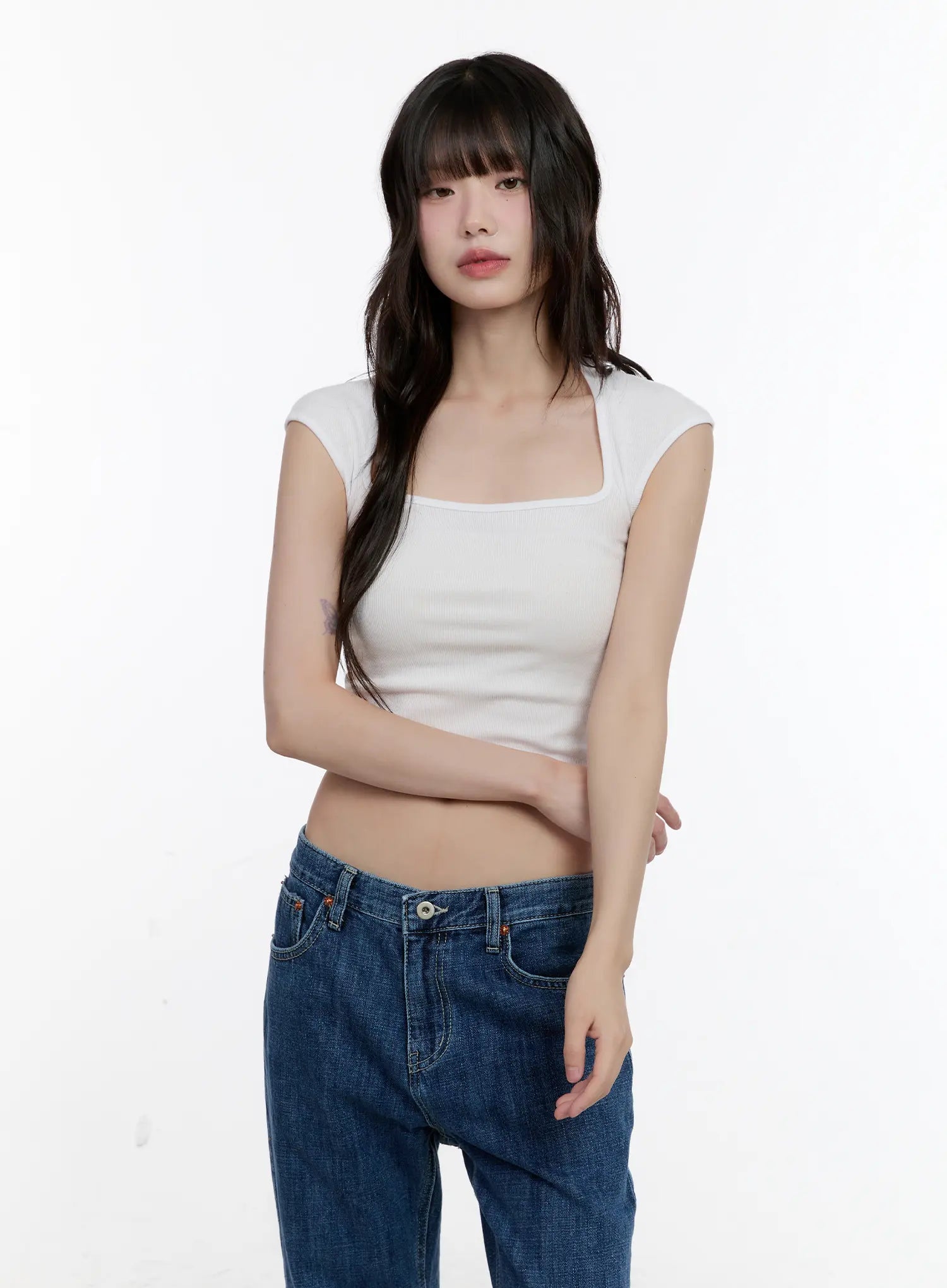 Square-Neck Fitted Top CL507