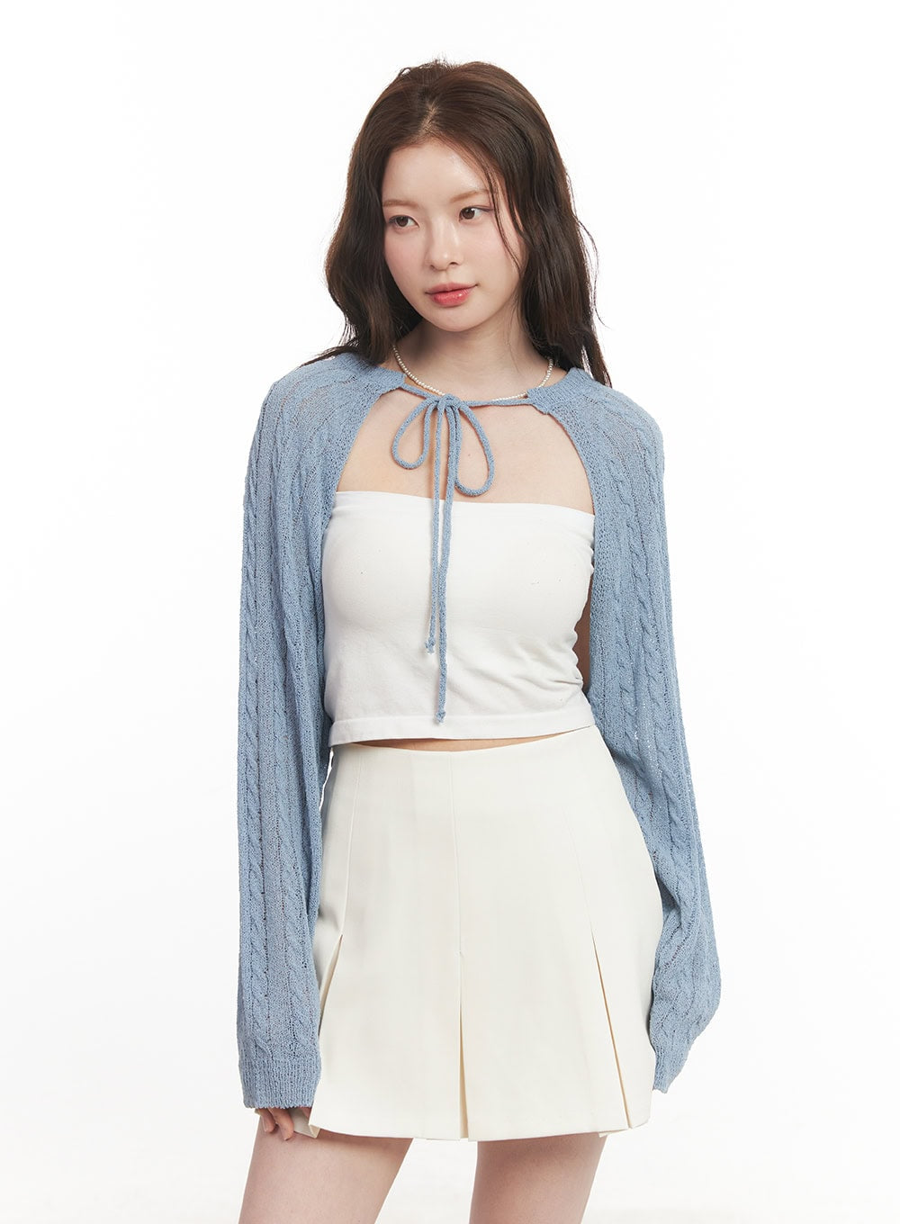 Cable Knit Bolero Cardigan CA502