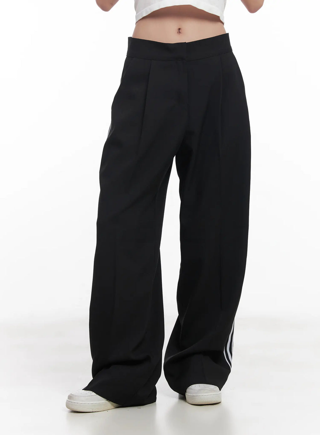 Pintuck Striped Wide-Fit Pants CU517