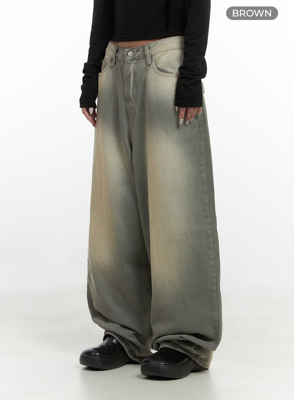 Edie Wide-Leg Denim Pocket Jeans CS425