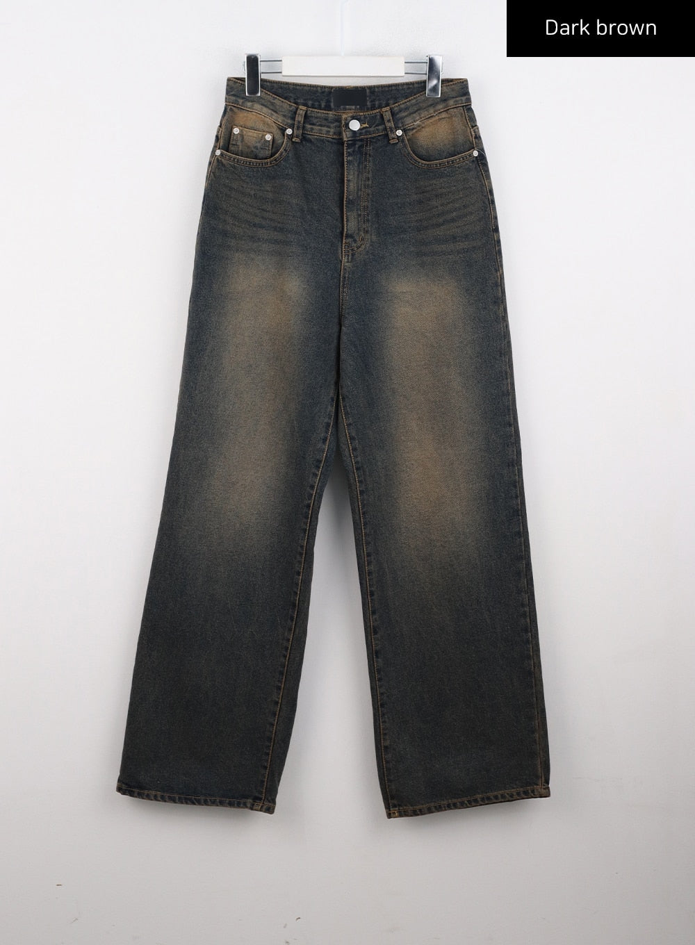 Retro Washed Wide-Leg Jeans CO318