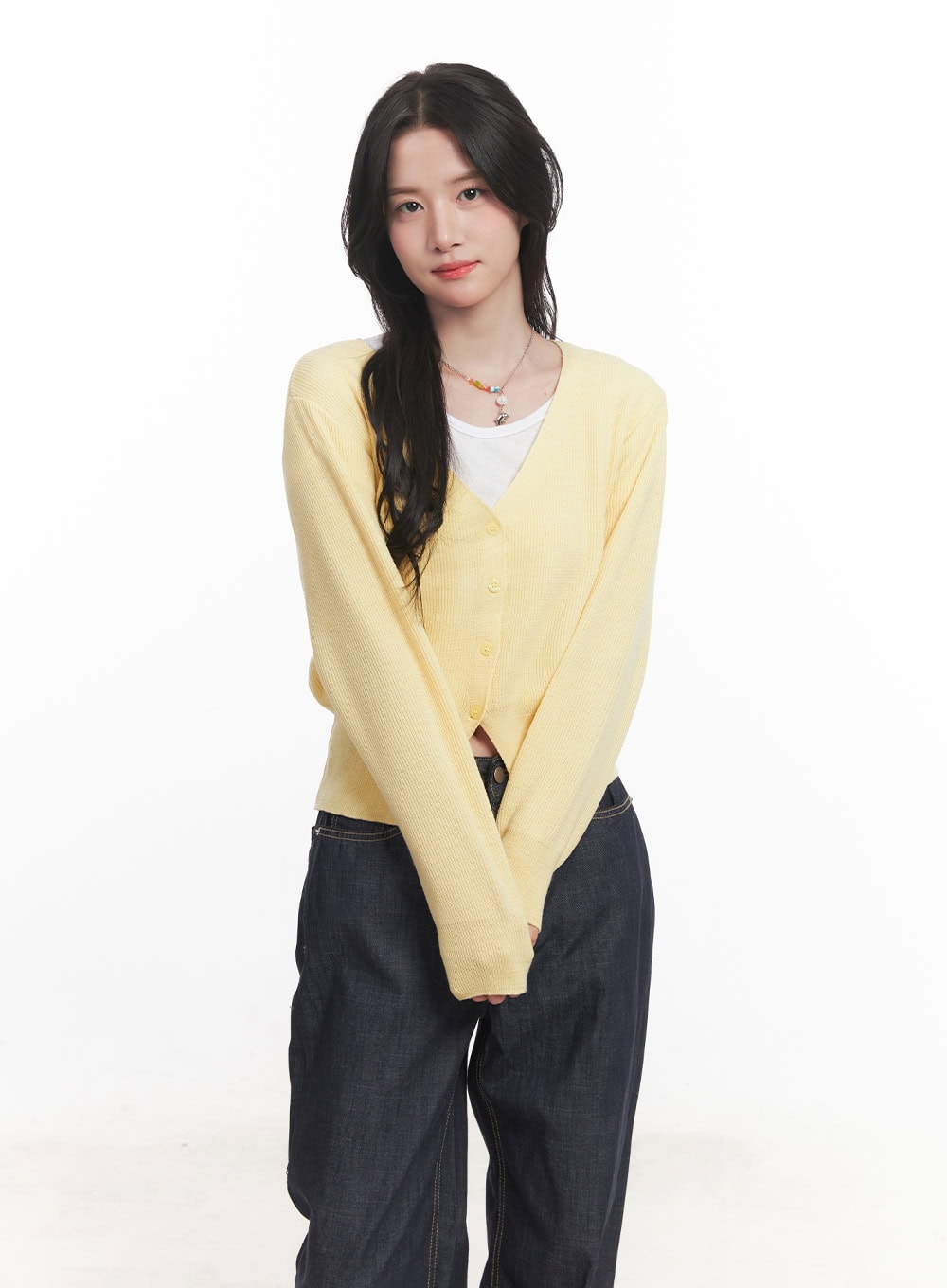 V-Neck Cropped Cardigan CA510