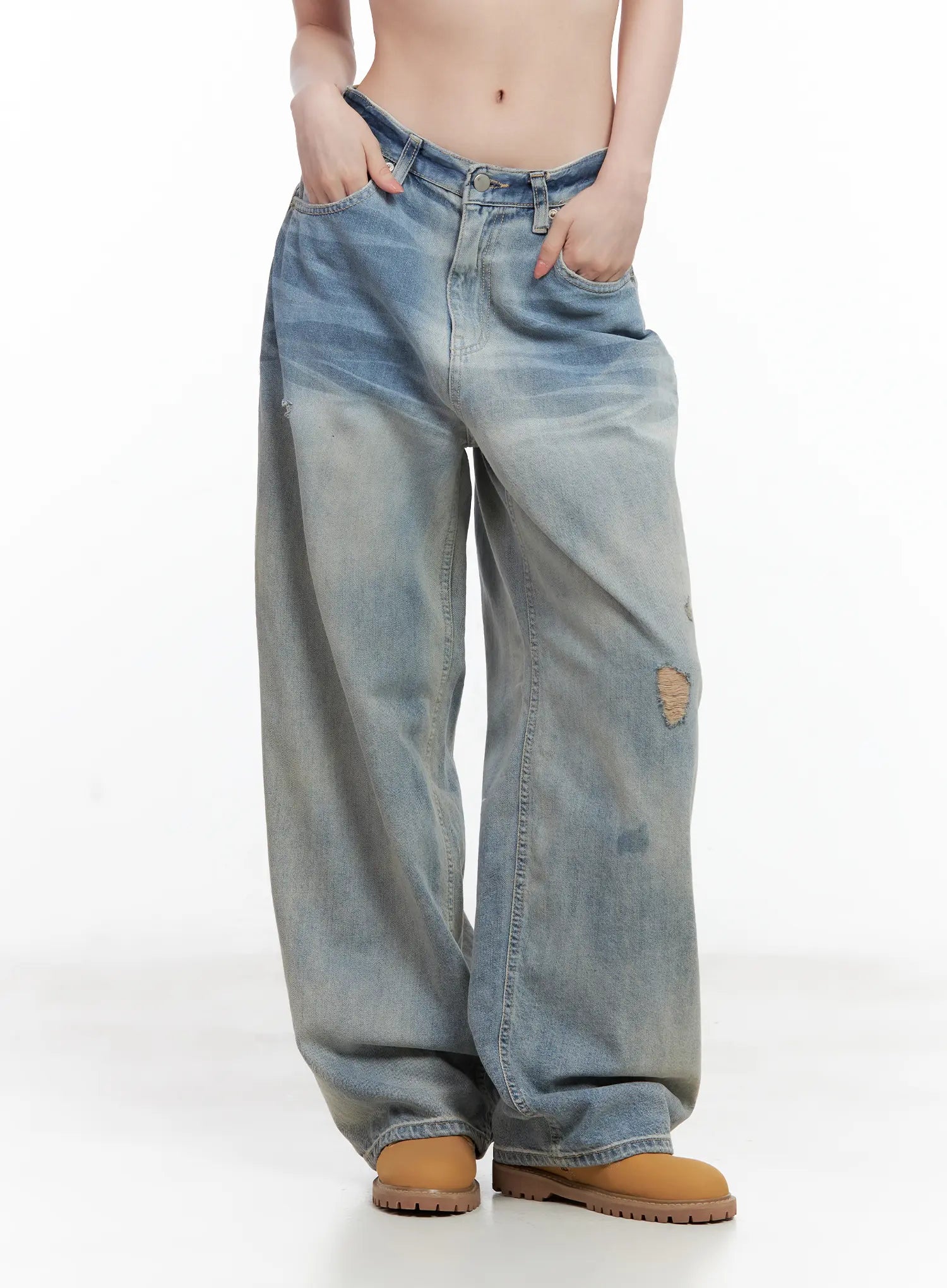 Liz Vintage Wide-Leg Denim Jeans CL501