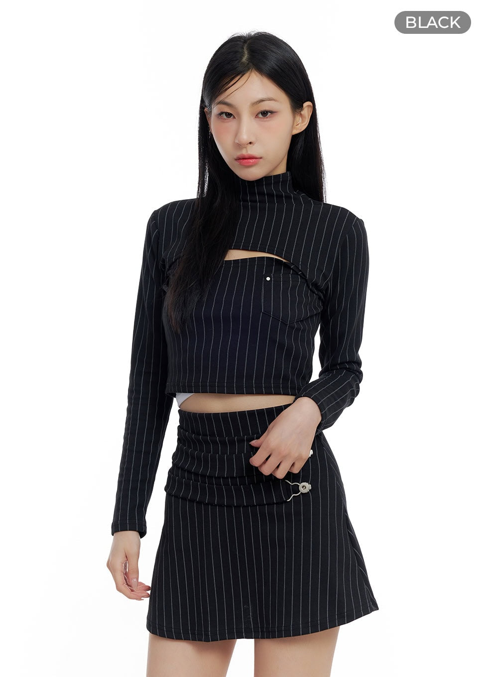 Striped Cut-Out Crop Top CO426