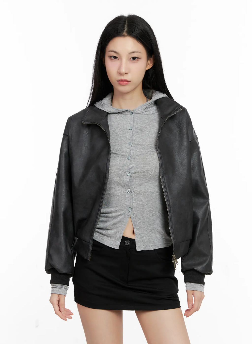 Classic Black Leather Jacket CG526