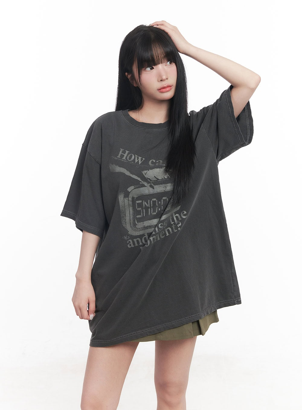 Graphic Oversize Cotton T-Shirt CY527