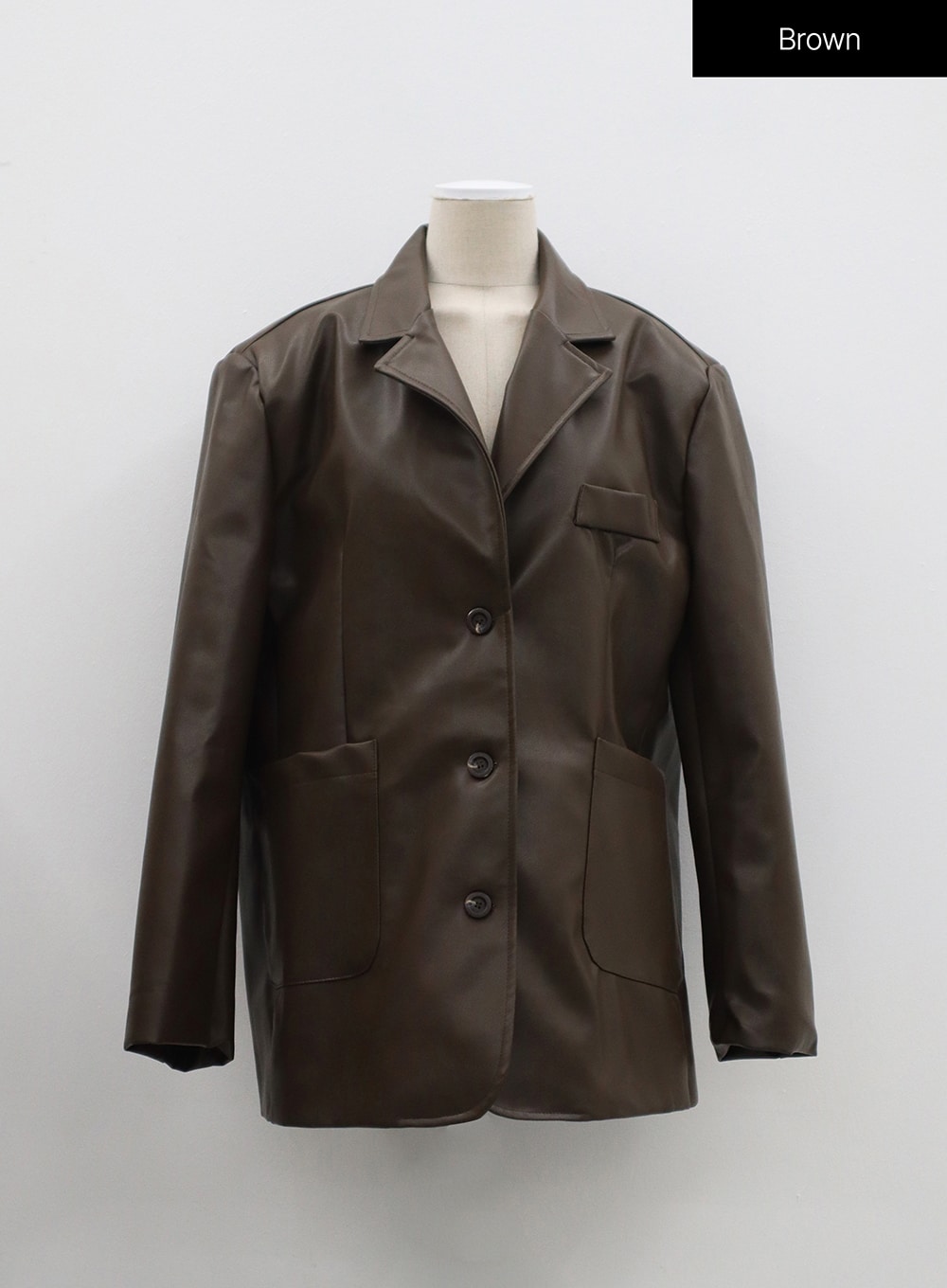 Faux Leather Oversized Jacket OM306