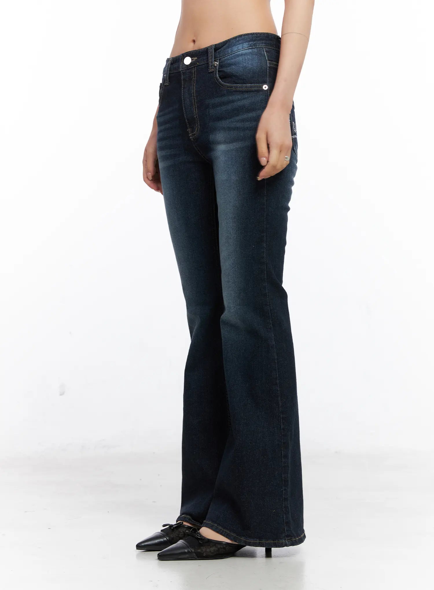 Adele Lettering Flare Jeans CO507