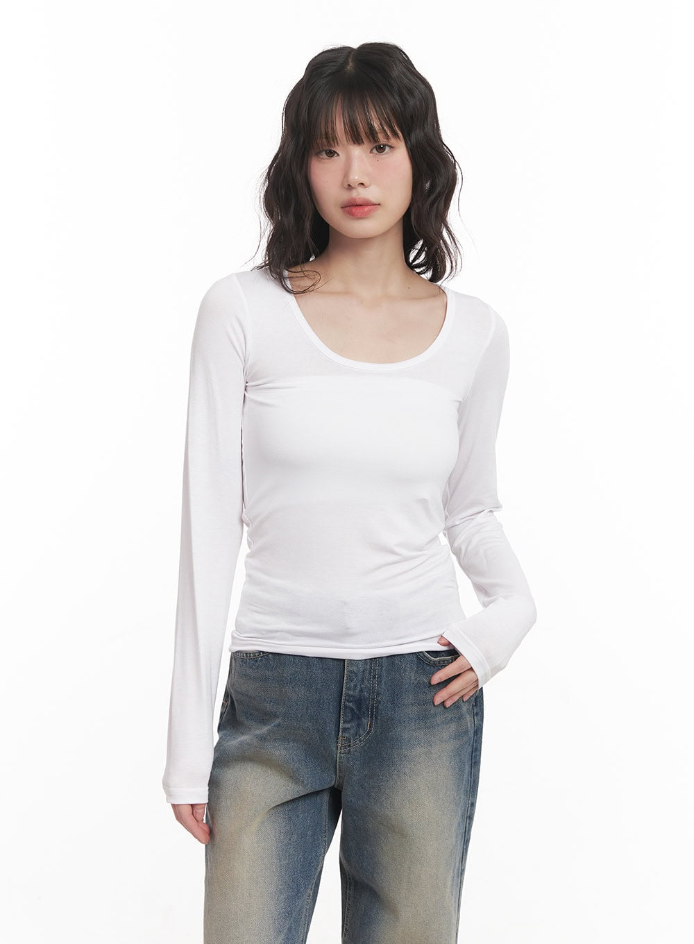 Essential U-Neck Long Sleeve Top CM519