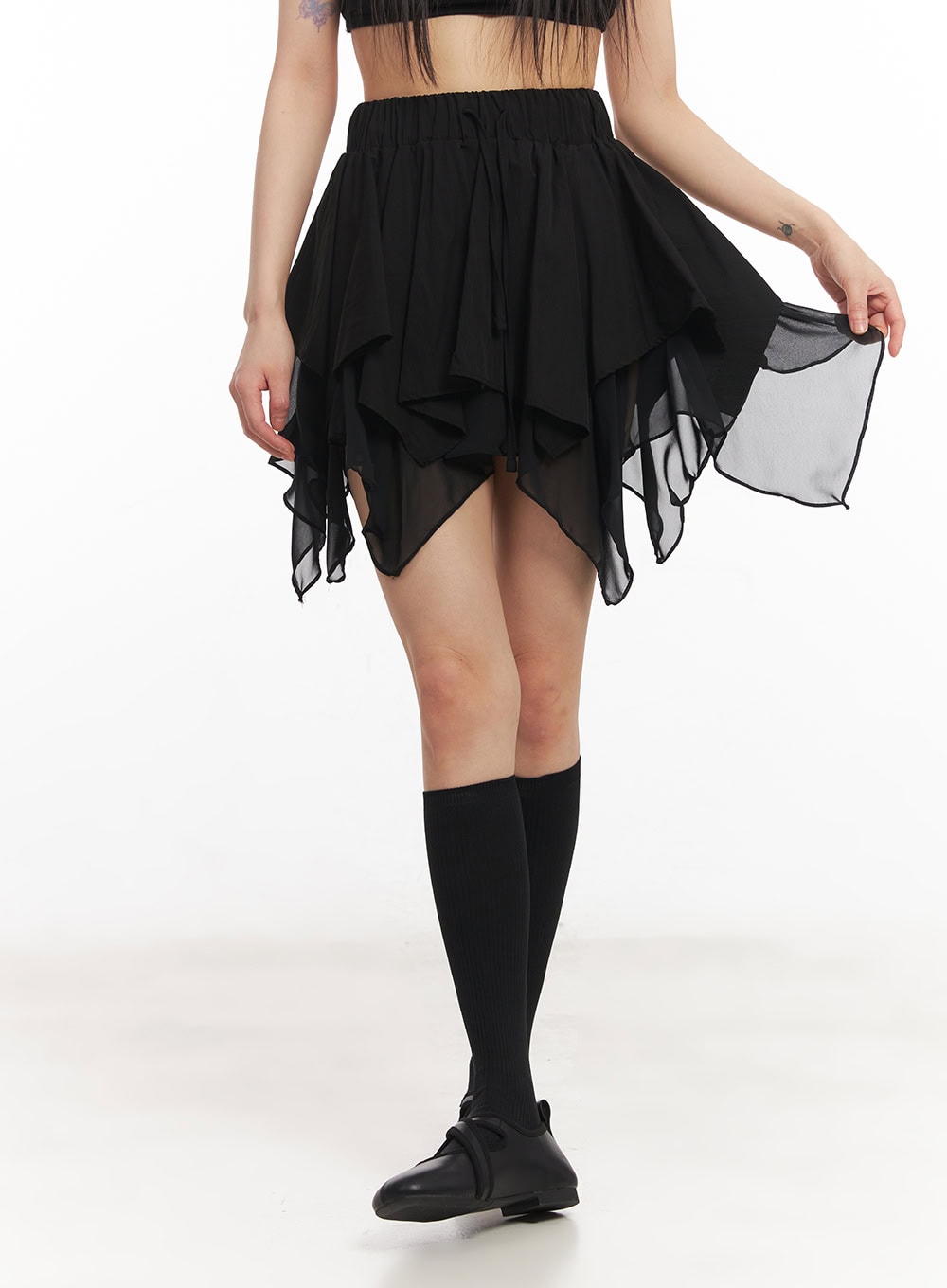 Ruffle Flare Mini Handkerchief Skirt CA522
