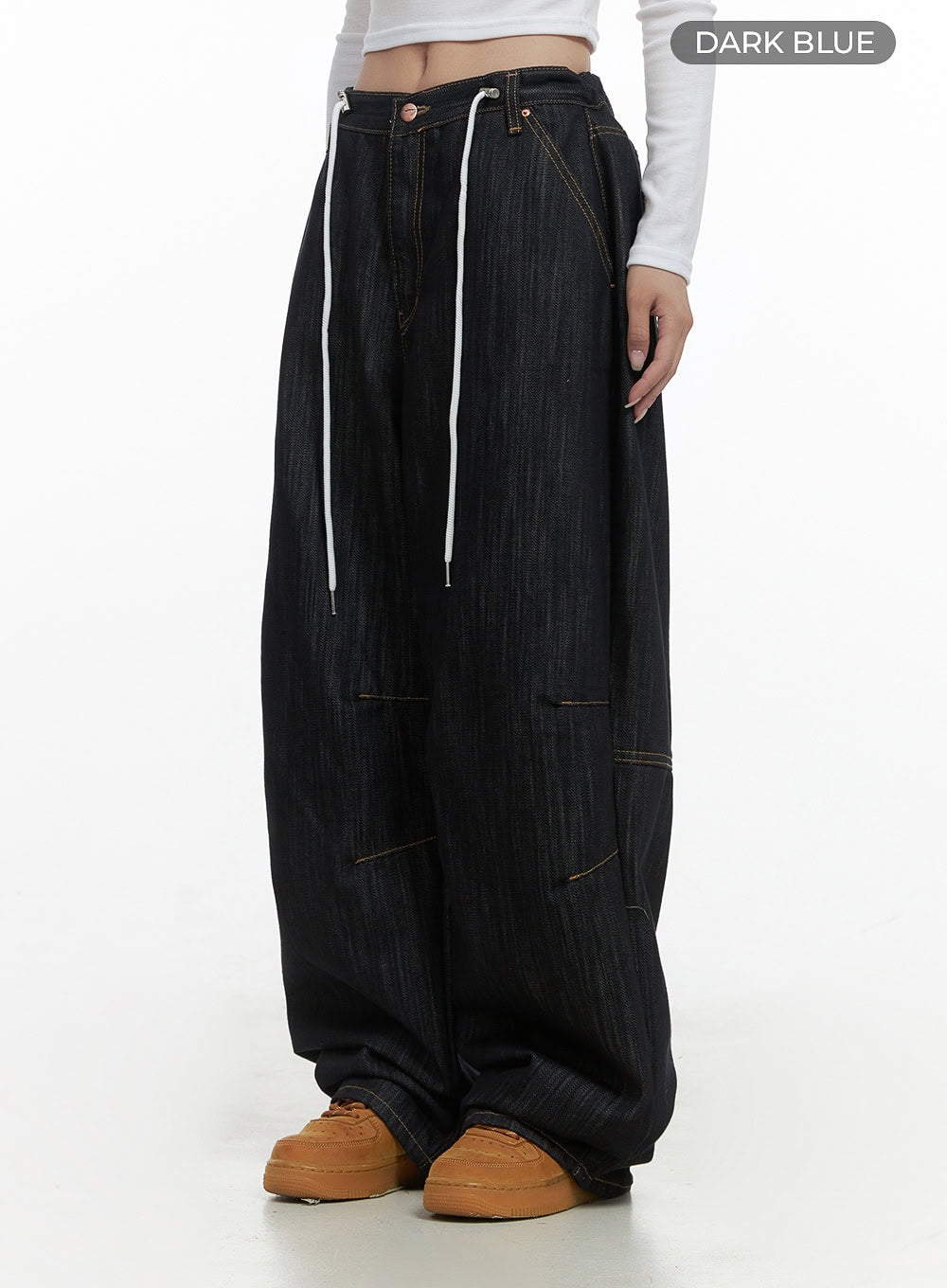 Nixie Casual String-Tie Waist Baggy Jeans CS430