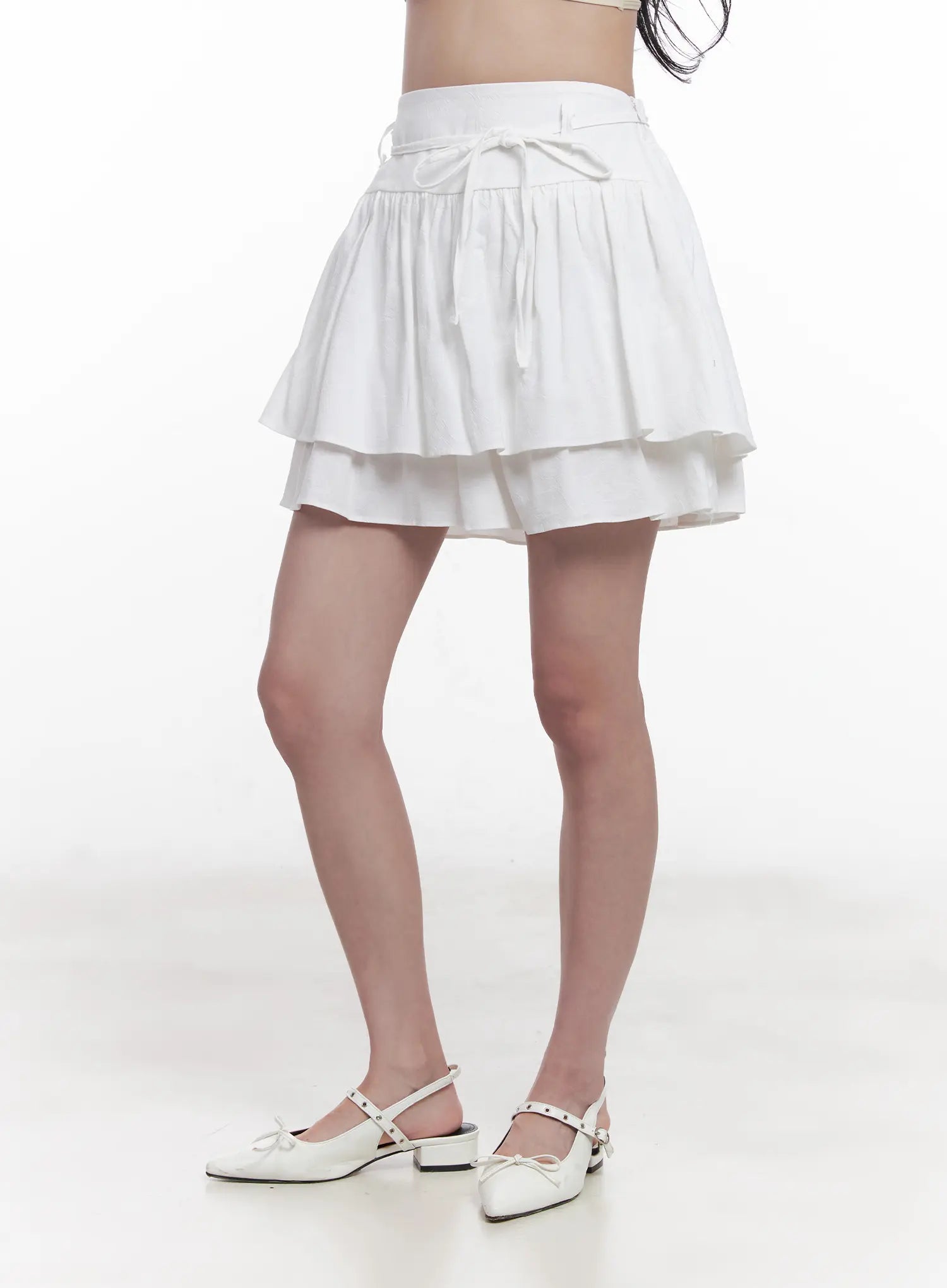 Flirty Ribbon Flared Mini Skirt CU523