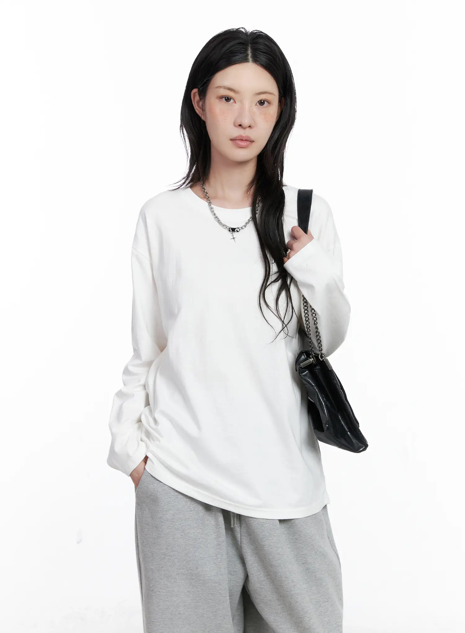 Basic Oversized Long Sleeve Tee CS529